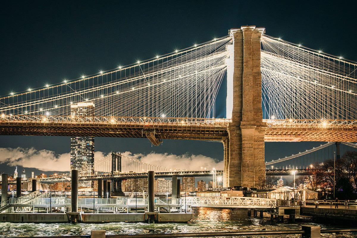 Glasbild «Brooklyn Bridge» 120 × 80 cm – 3D-Relief