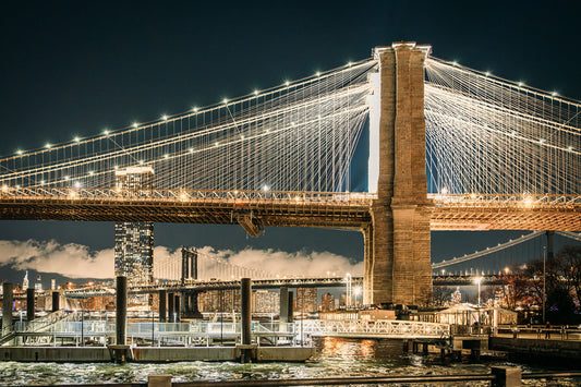 Glasbild «Brooklyn Bridge» 120 × 80 cm – 3D-Relief