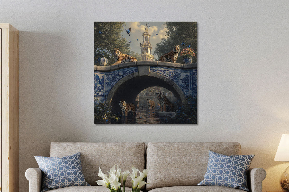 Glasbild «Blaue Brücke 1» 80 × 80 cm – Ansicht 2