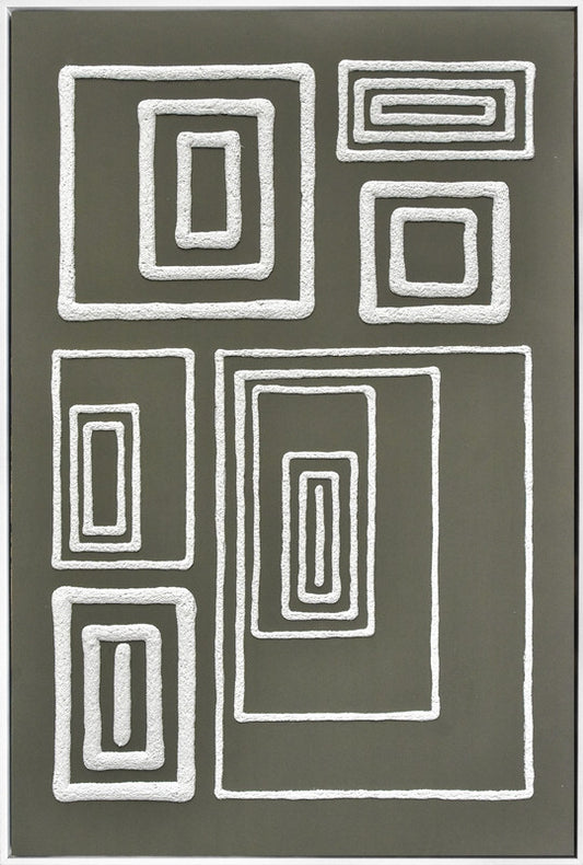 3D wanddecoratie 83x123cm 'Figures over forest'