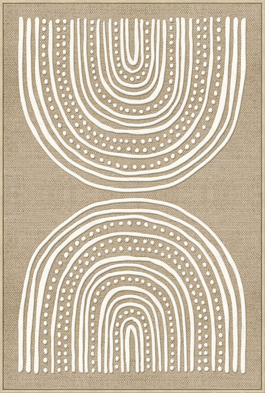 Canvas incl. lijst 80x120cm met foam 'Witte cirkels'