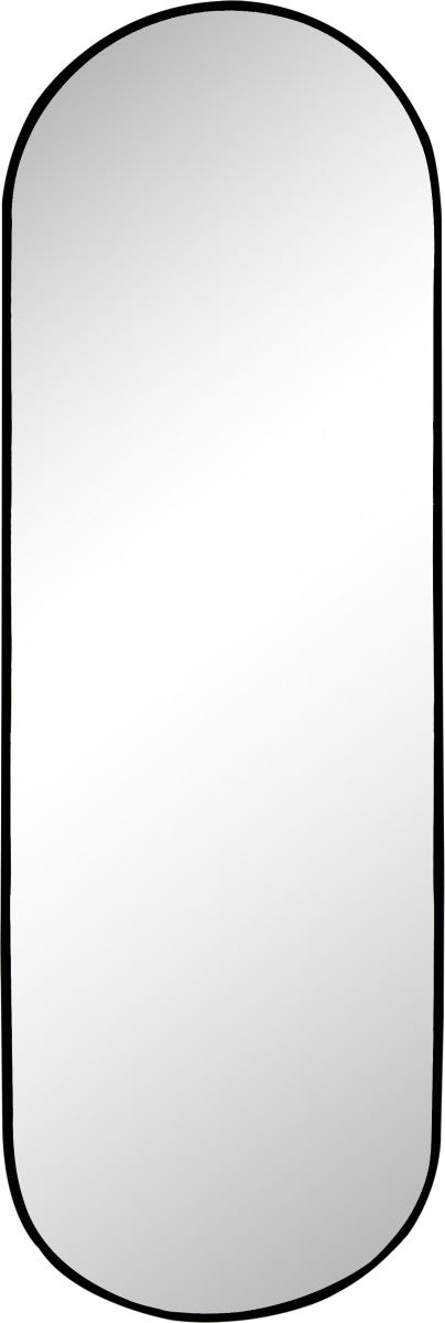 Ovaler Spiegel Schwarz mit Aluminiumrahmen 80 × 200 cm