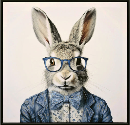 Canvas incl. lijst 63x63cm Glitter & glans finish Rabbit