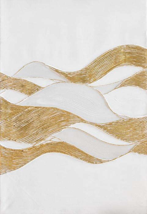 3D Wanddekoration 83x123cm 'Gold Breeze 2'