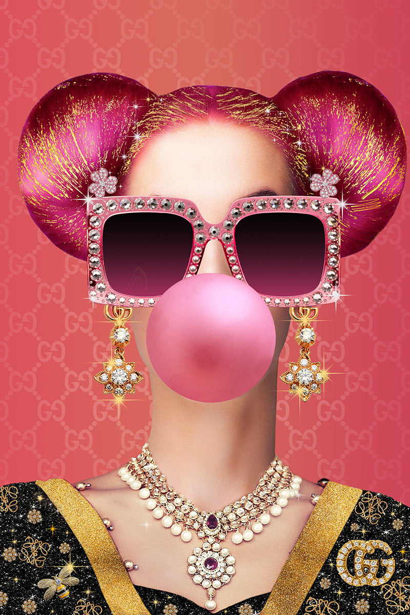 Glasbild «Bubblegum» 80 × 120 cm