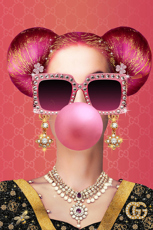 Glasbild «Bubblegum» 80 × 120 cm