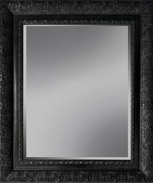 Spiegel met facet, 85x140cm incl. lijst. Zwart