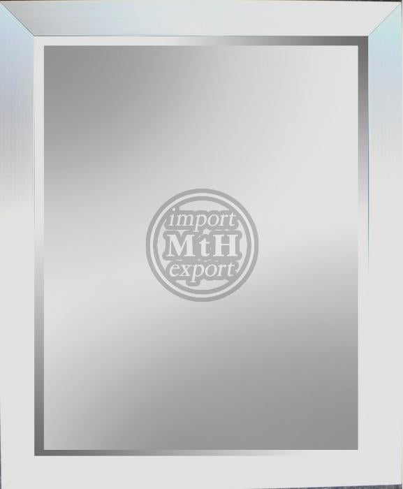 Spiegel met facet, 37x127cm incl. lijst. Zilver