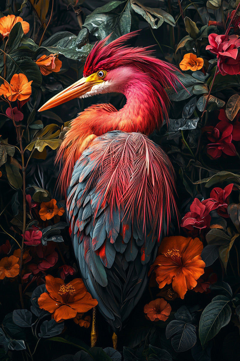 Glasbild «Kunstvolle Vögel» 80 × 120 cm – 3D-Relief