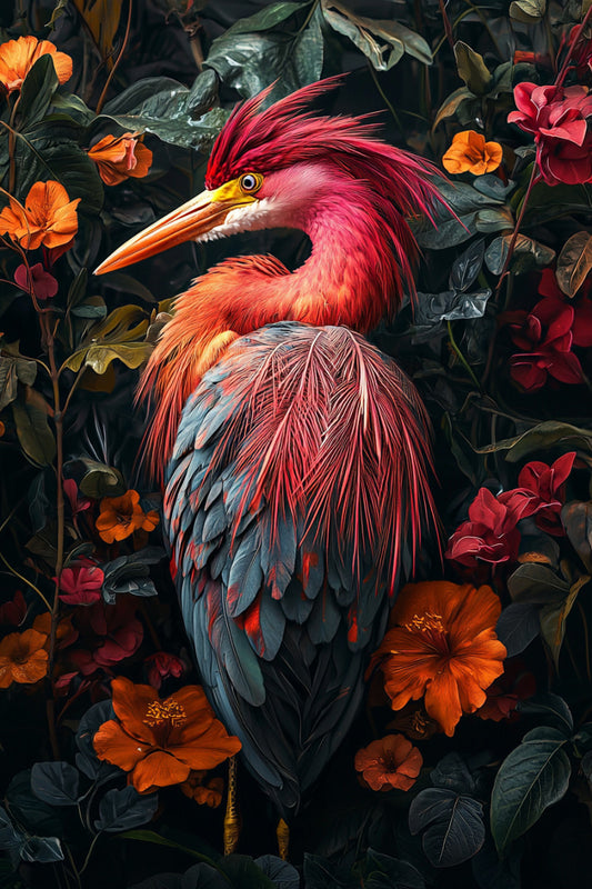 Glasbild «Kunstvolle Vögel» 80 × 120 cm – 3D-Relief
