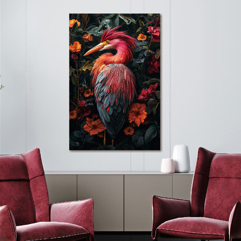 Glasbild «Kunstvolle Vögel» 80 × 120 cm – 3D-Relief – Ansicht 2