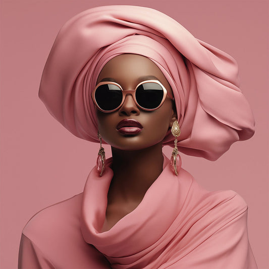 Glasschilderij 120x120cm 3D Vrouw in het roze