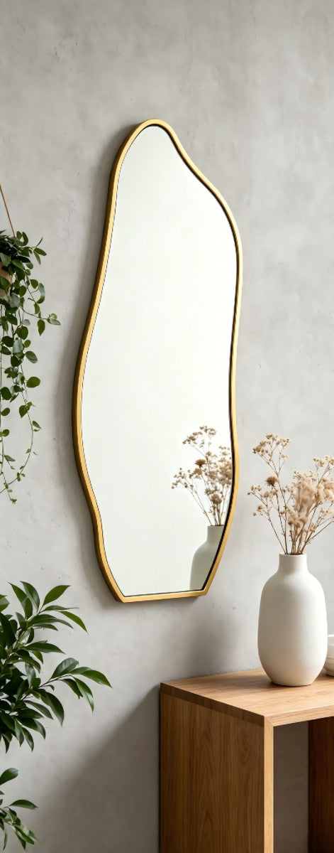 Spiegel in Wellenform Gold mit Aluminiumrahmen 40 × 120 cm – Ansicht 2