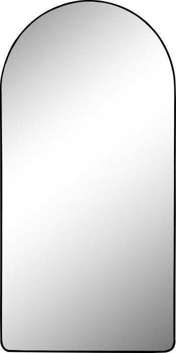 Spiegel met aluminium lijst 80x160cm. Zwart Arched
