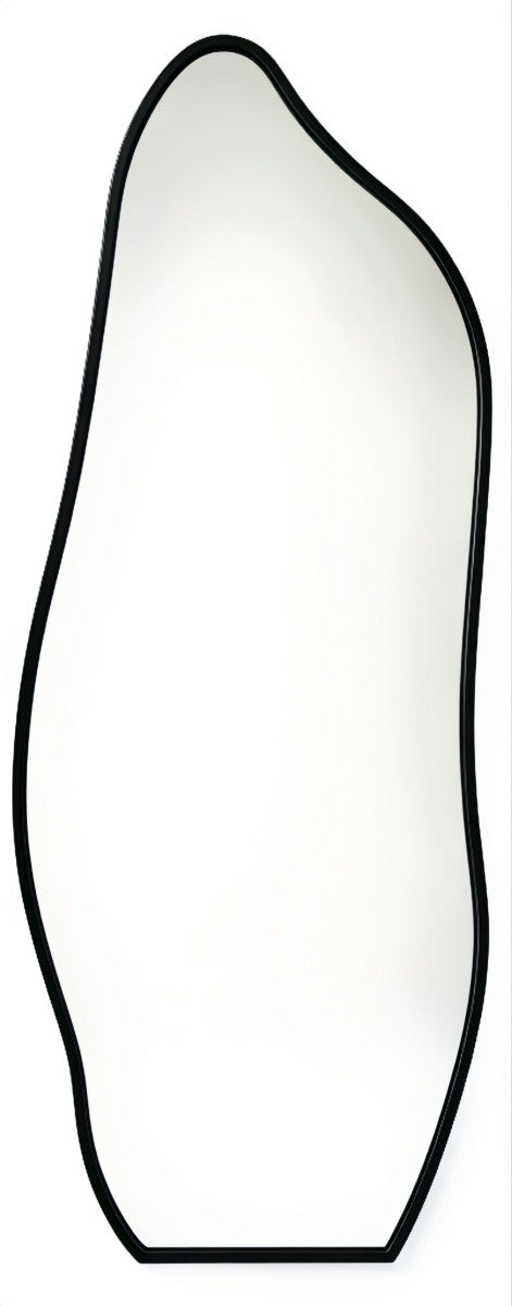 Spiegel in Wellenform Schwarz mit Aluminiumrahmen 40 × 120 cm