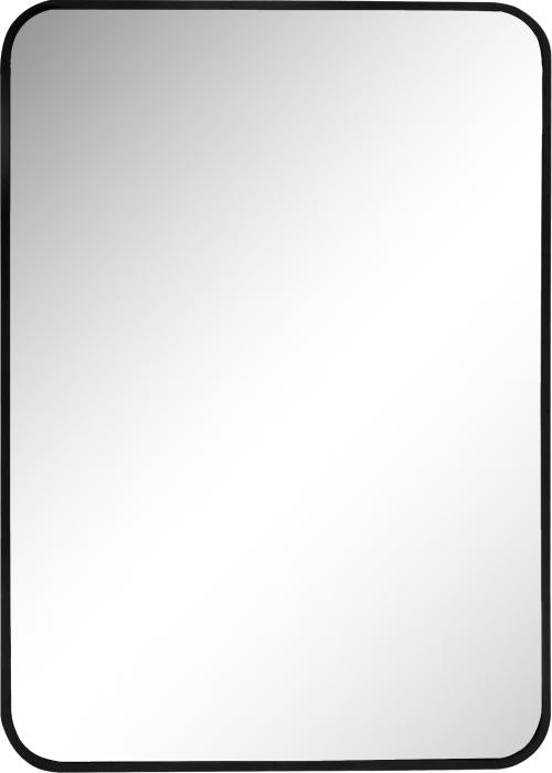 Spiegel met aluminium lijst 50x70cm. Zwart Curved