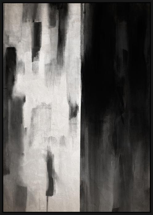 Olieverfschilderij incl. baklijst zwart 100x140cm 'Black 'n White'