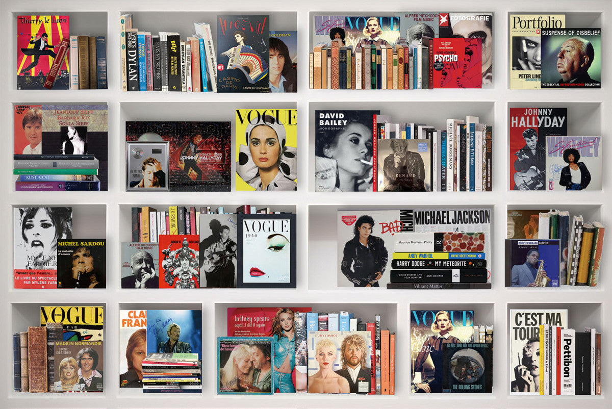 Glasschilderij met 3D reliÃ«f 120x80cm Boekenkast