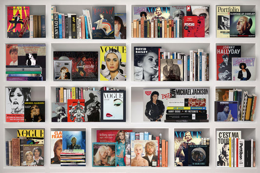 Glasschilderij met 3D reliÃ«f 120x80cm Boekenkast