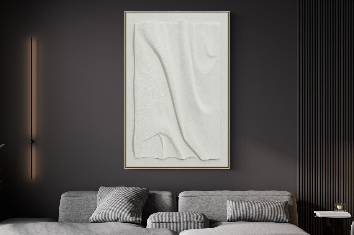 3D-Wanddekoration «Weisse Wellen» 80 × 120 cm – Ansicht 2