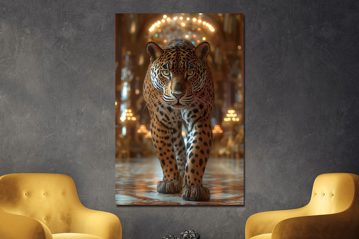 Glasbild «Panther im Palast» 80 × 120 cm – Ansicht 2