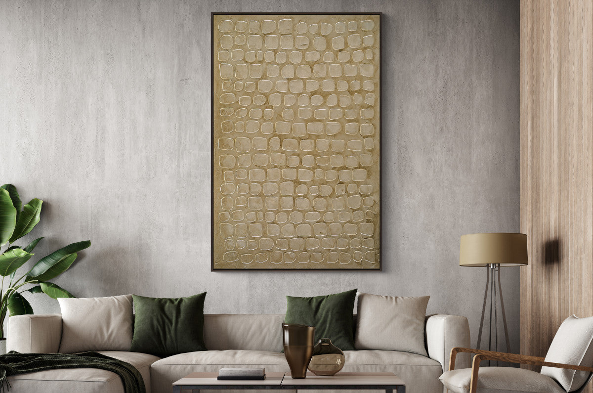 Ölgemälde «Goldene Muster» 100 × 150 cm mit Rahmen