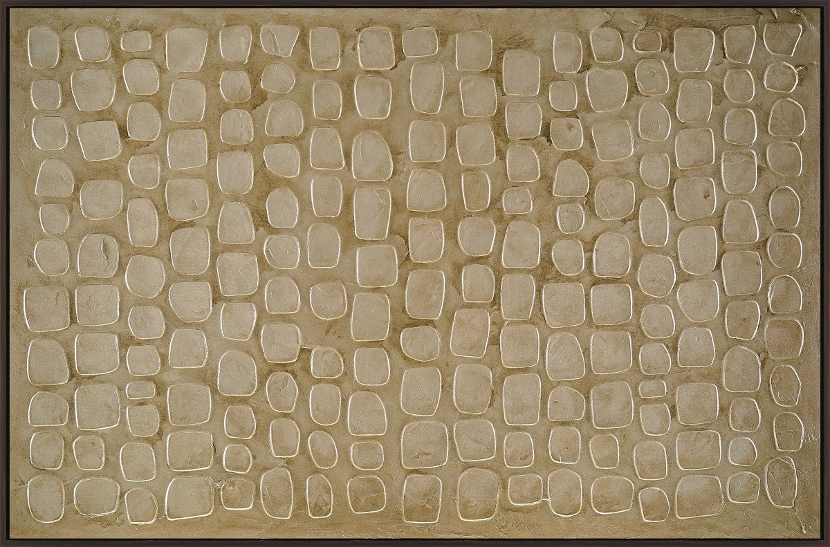 Ölgemälde «Goldene Muster» 100 × 150 cm mit Rahmen – Ansicht 3