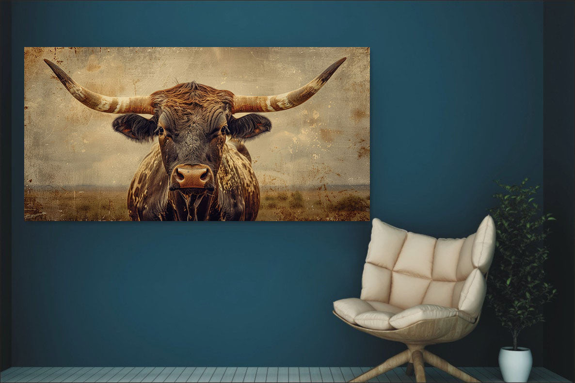 Glasbild «Künstlerische Kuh» 160 × 80 cm – Ansicht 2