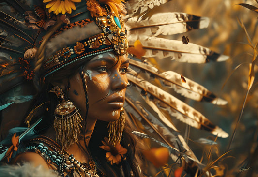 Glasschilderij 160x110cm Indiaan links