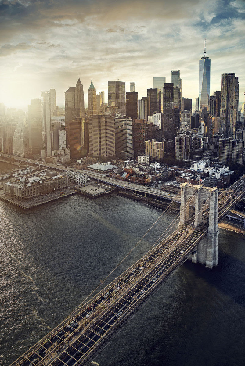 Glasschilderij 80x120cm Brooklyn Bridge