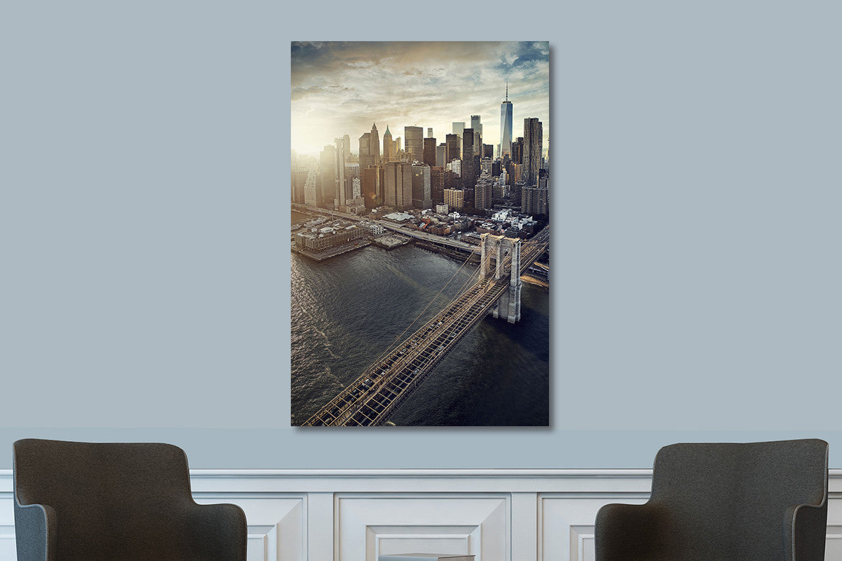 Glasbild «Brooklyn Bridge» 80 × 120 cm – Ansicht 2