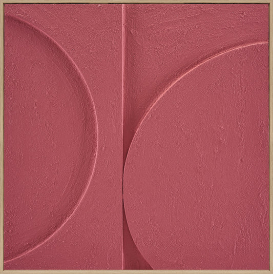 3D wanddecoratie 80x80cm Halve cirkels sunset coral