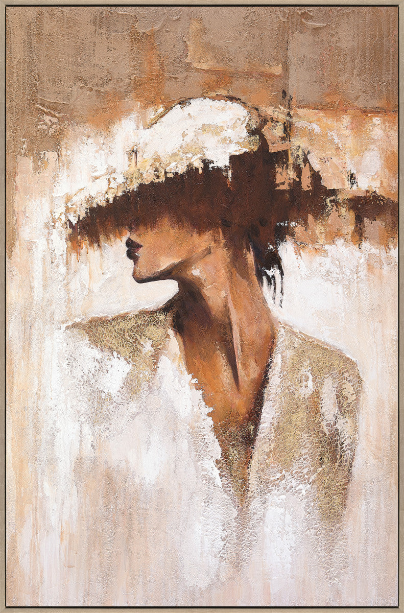 Ölgemälde «Dame mit Hut» 100 × 150 cm mit Rahmen – Ansicht 2