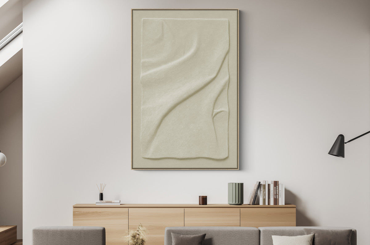 3D-Wanddekoration «Beige Wellen» 80 × 120 cm – Ansicht 2