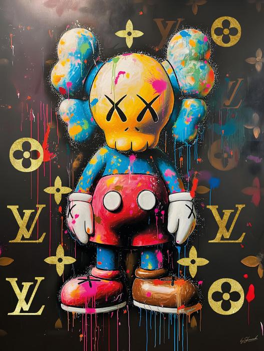 Glasschilderij 60x80cm Stripfiguur popart