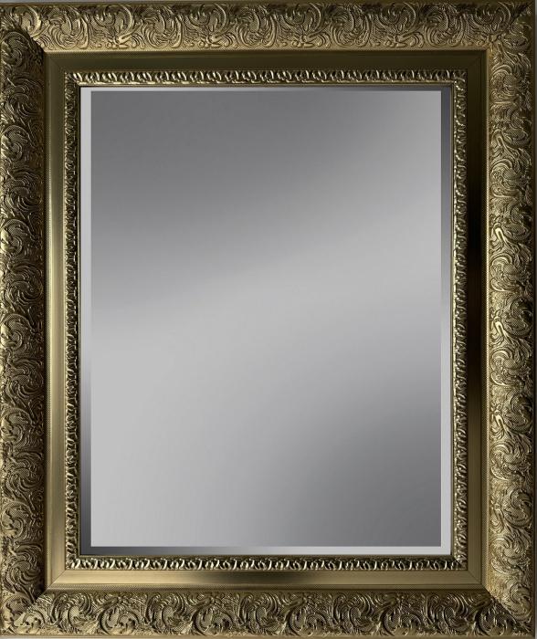 Spiegel met facet, 82x182cm incl. lijst. Goud