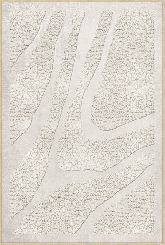 Canvas incl. lijst 80x120cm met wol 'Witte wol'