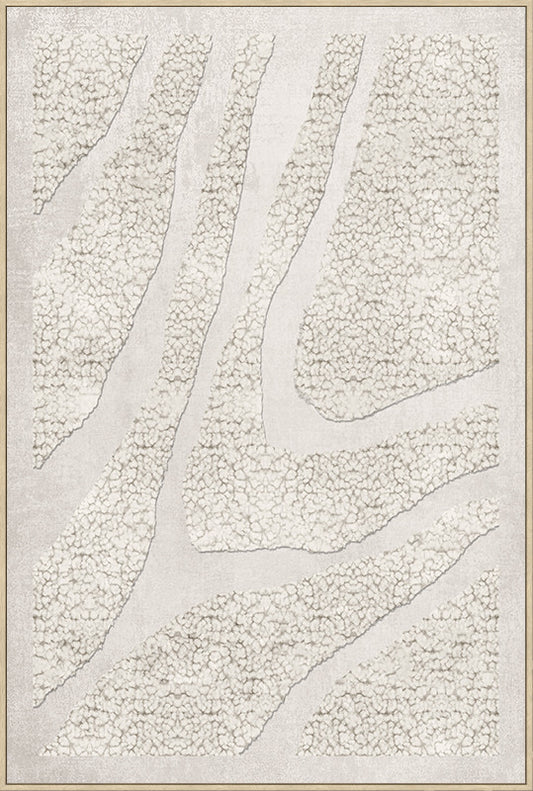 Canvas incl. lijst 80x120cm met wol 'Witte wol'
