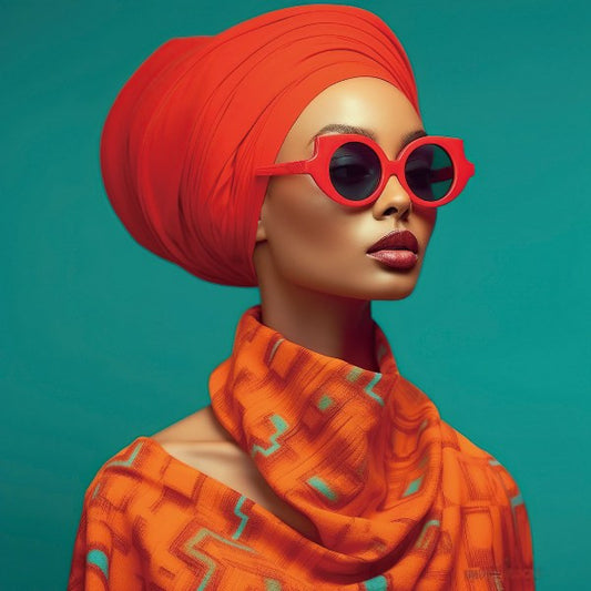 Glasschilderij 80x80cm Orange chique