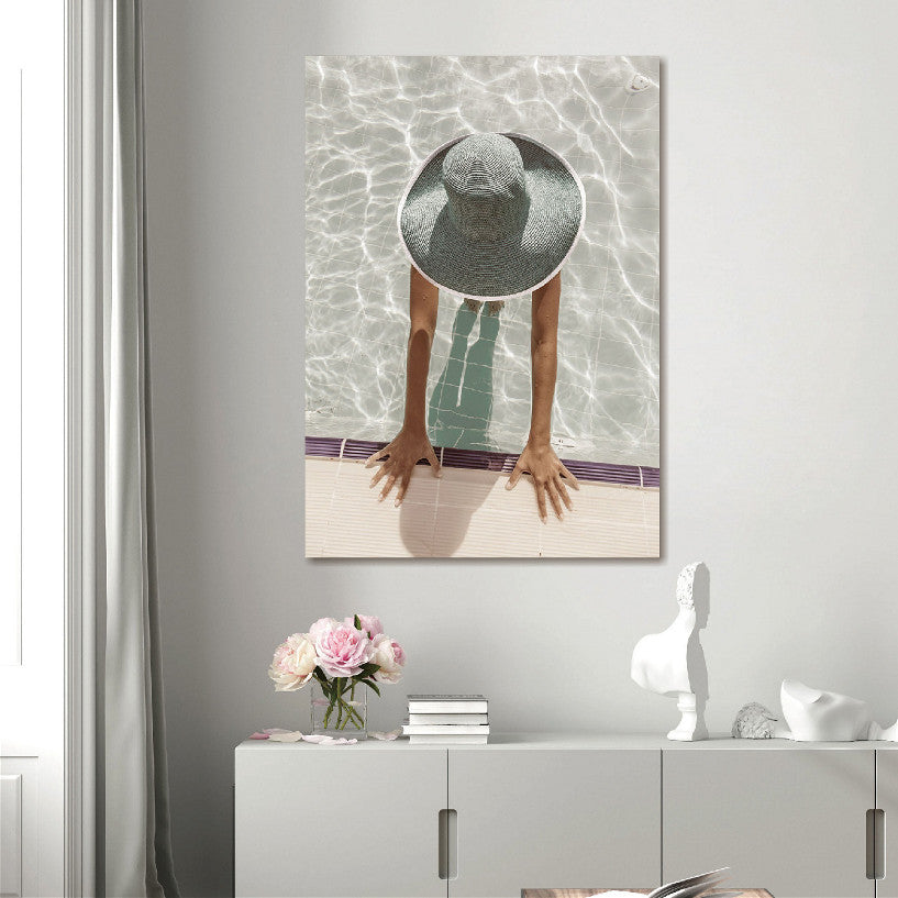 Glasbild «Im Schwimmbad» 120 × 80 cm – 3D-Relief – Ansicht 2